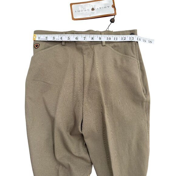 Ariat Sport Khaki Equestrian Breeches Riding Pants Knee-Patch Womens Size 30 NEW - Picture 6 of 10